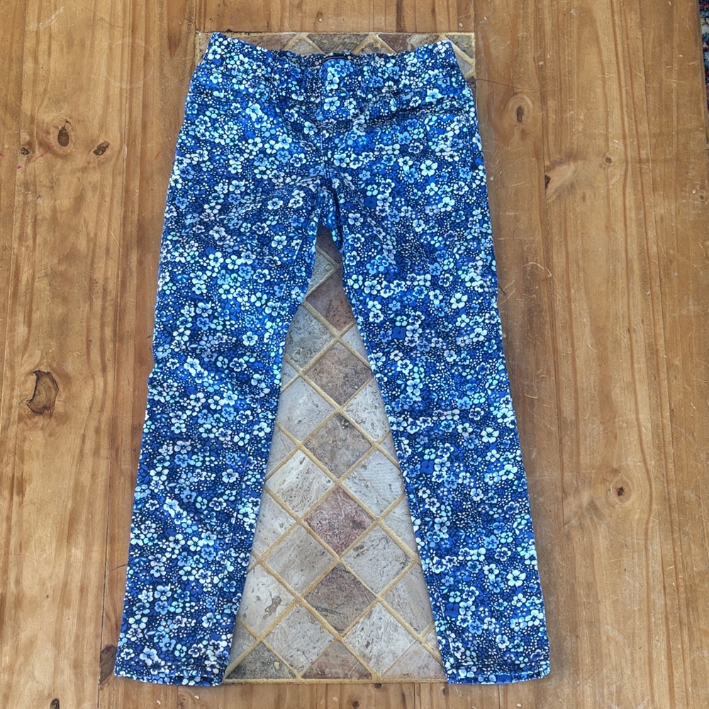 Adorable Floral Blue Gap Kids Pants